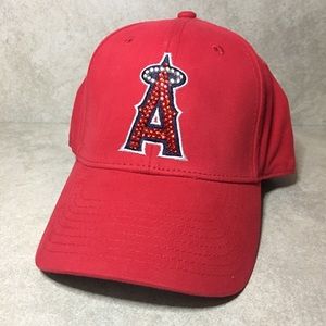 NEW MLB ANGELS BLING WOMENS ADJUSTABLE HAT